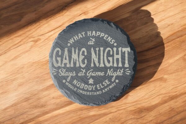 What Happens At Game Night Slate Coasters (4)