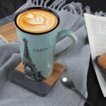 Personalized Acacia Wood & Black Marble Coasters (4)