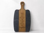 Personalized Acacia Wood and Slate Serving Board
