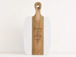 Personalized Acacia Wood and White Marble Serving Board