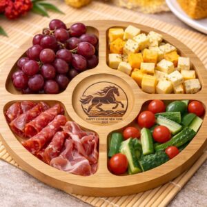 chinese new year 2026 bamboo charcuterie tray – year of the horse