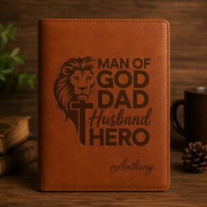 Personalized Man of God Dad Husband Hero Journal,  Father’s Day Gift