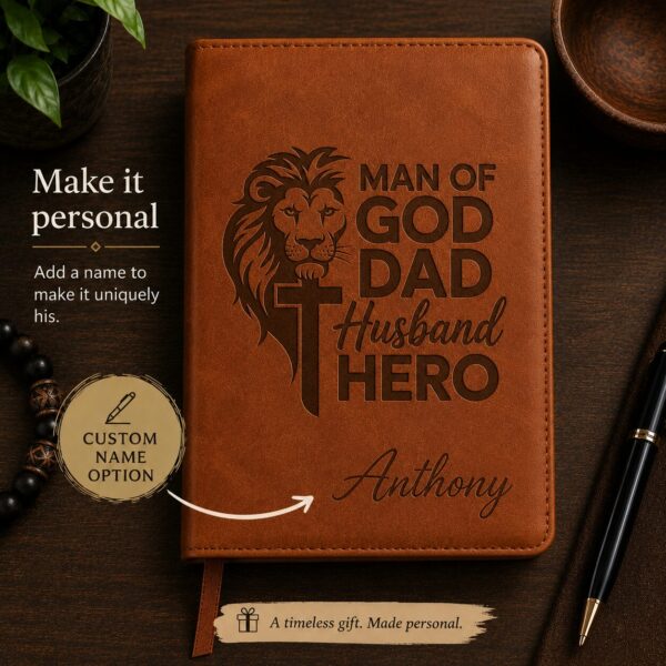 personalized man of god dad husband hero journal, father’s day gift Personalized Man of God Dad Husband Hero Journal, Father’s Day Gift