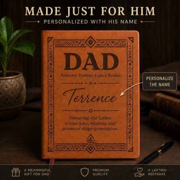 personalized dad journal, rooted respected father’s day gift Personalized Protector Provider Legacy Builder Journal, Father’s Day Gift