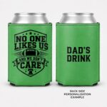 Kelly Green Leatherette No One Like Us, And We Don't Care Can Cooler