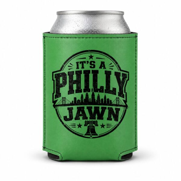 kelly green leatherette philly jawn can cooler Kelly Green Leatherette Philly Jawn Can Cooler