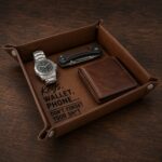 Vegan Leather Valet Tray | Engraved "Keys, Wallet, Phone… Don't Forget Your Sh*t" Catchall