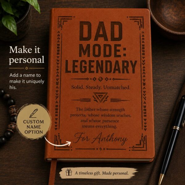 dad mode legendary journal, personalized father’s day gift Personalized Dad Mode Legendary Journal, Father’s Day Gift