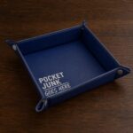 Vegan Leather Valet Tray | Engraved "Pocket Junk Goes Here" Catchall Organizer