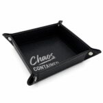Vegan Leather Valet Tray | Engraved "Chaos Contained" EDC Organizer