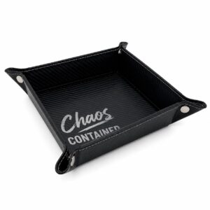 Vegan Leather Valet Tray | Engraved "Chaos Contained" EDC Organizer
