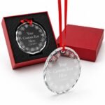 Personalized Glass Christmas Ornament with Gift Box
